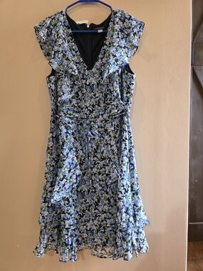 Tommy Hilfiger Navy Floral Midi Dress Size12